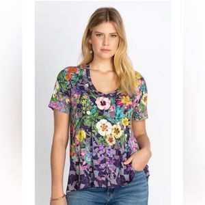 Johnny Was Floral Swing Tee V-neck plus size 2x
